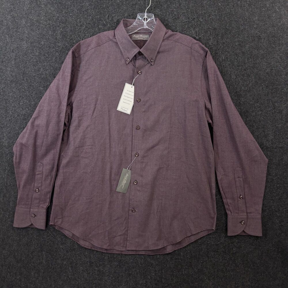 Daniel Cremieux Signature Collection Supima Shirt Men's Large Port Red Cashmere